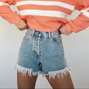 High Rise Denim Shorts